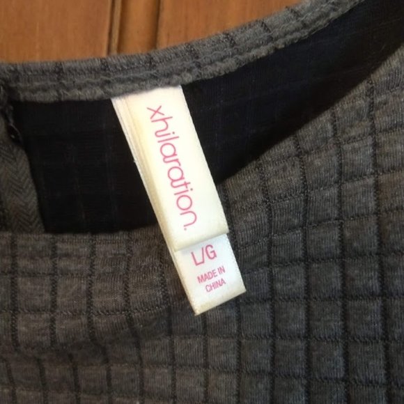 Xhilaration grey tufted square fit and flare dress - Picture 2 of 5